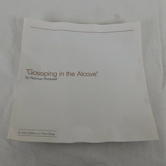 Norman Rockwell Collector Plate Knowles “Gossiping in the Alcove” COA 1983 Women - Picture 4 of 5